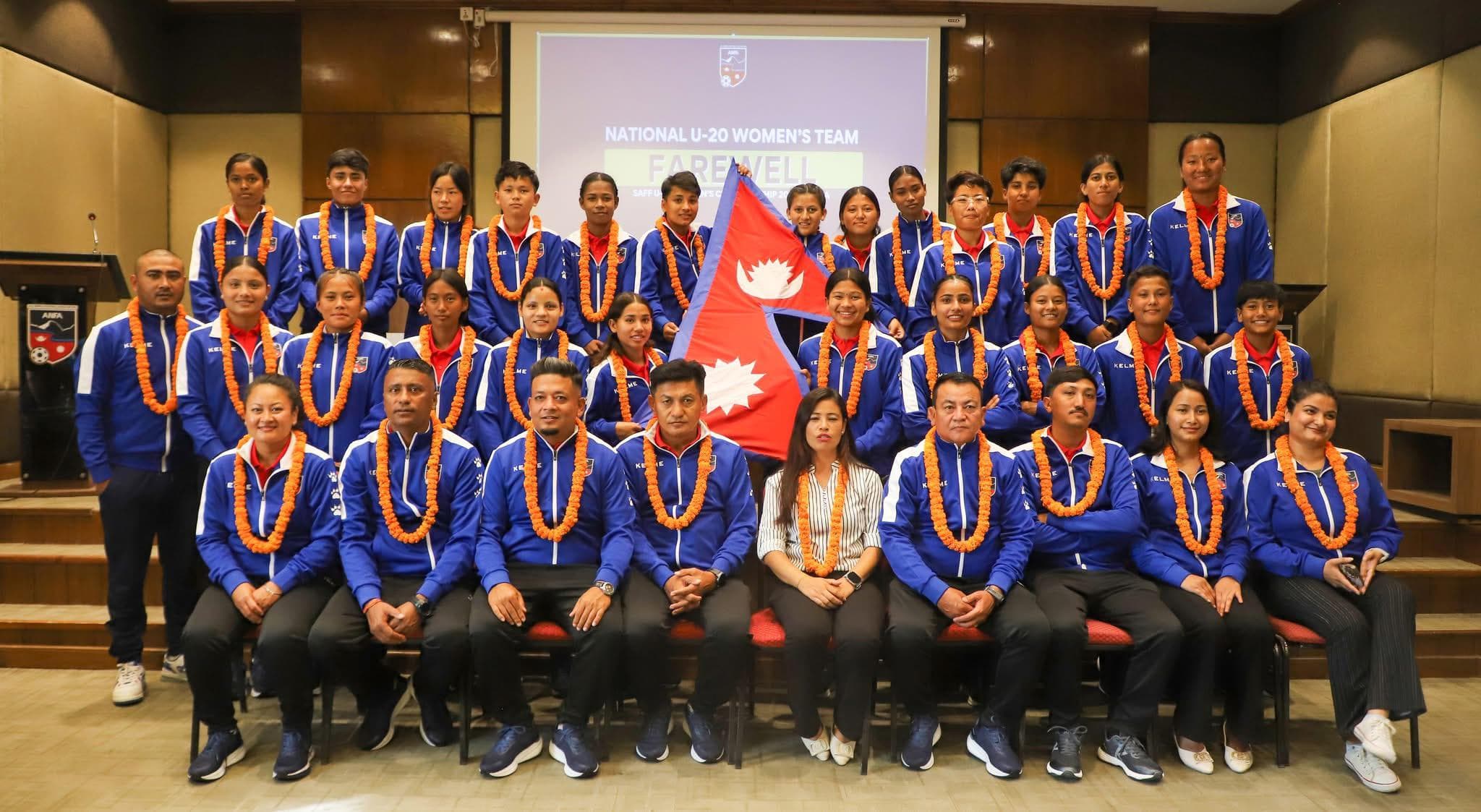 Nepali U-20 Women’s Team Departs for SAFF Championship