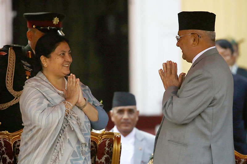 Oli Rules Out Leadership Role for Former President Bhandari